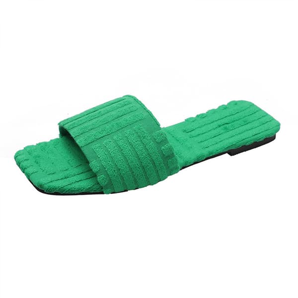 Frotté Hjemmesko Flatform Tå Komfortable Slide Sandaler til Kvinder (7.5)