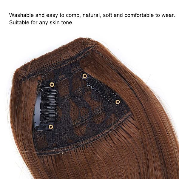 Flickor Falska Lugg Hår Extensions Lugg Spårlös Clip On Syntetisk Blunt Lugg Hårbit