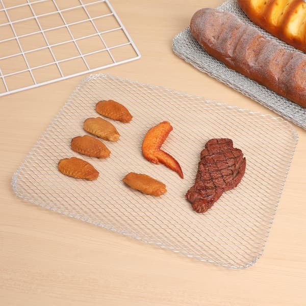 20-pack Engångs Grillmattor - Non-Stick BBQ Nät för Utomhusmatlagning, Perfekt för Kött, Fisk & Grönsaker, Silver 20-Pac