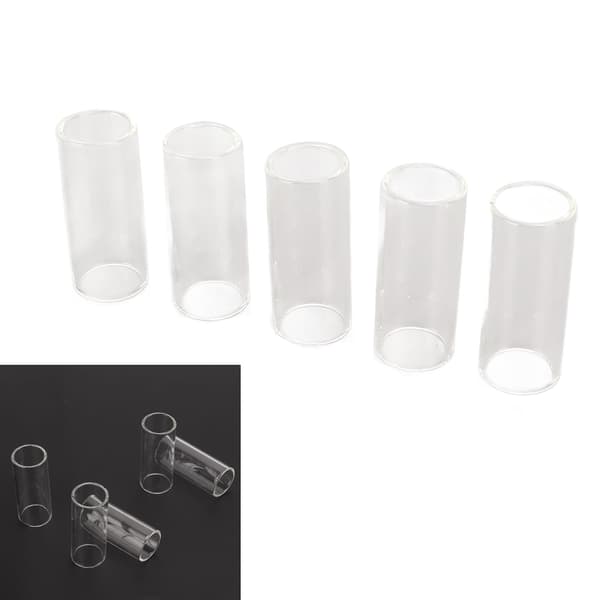5PCS Elektrisk Gitarr Slides Transparent Glas Cylindrisk Slide Tone Bar 61MM Längd