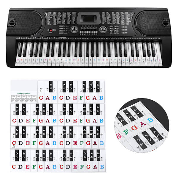 PVC-pianotarrat Piano-koristeet Ympäristöystävälliset läpinäkyvät mustavalkoiset näppäimet (T-30ZM)
