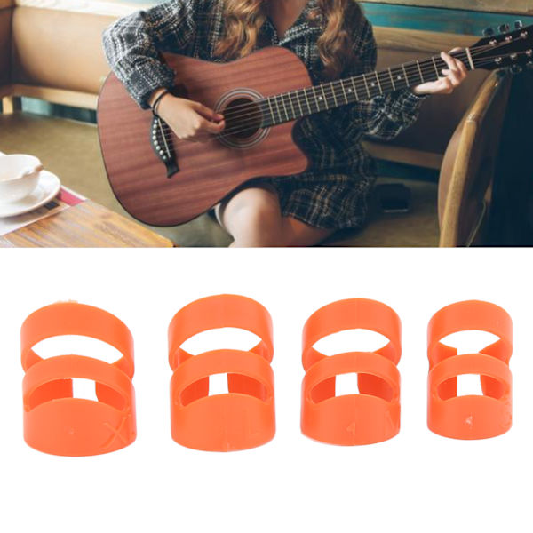 4 st gitarrfingerplock fingertoppsskydd instrumenttillbehör set kit för bas banjo röd