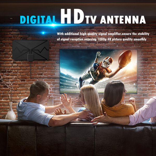 4K DVB-T2 NBC TV-antenn med signalförstärkare 3600 Miles 4K HD Indoor Digital HDTV-antenn för Europa och Amerika