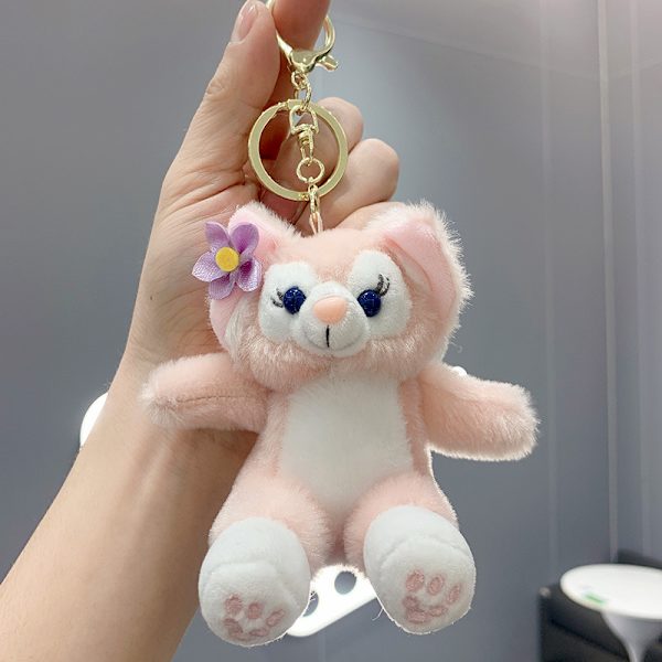 Söpö pieni nukke, pari laukku riipus, pehmolelu nukke avaimenperä, nukke riipus Plush Beibei Fox Sitting Pink