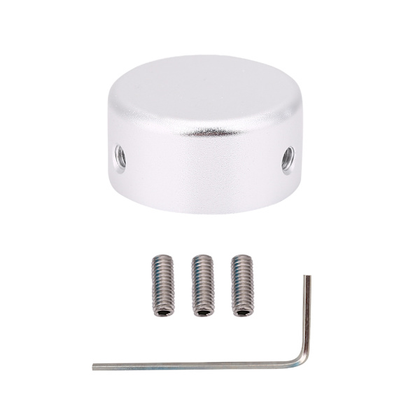 1 st aluminiumlegering gitarr effektpedal fotbrytare skyddskåpa med skiftnyckel delar (silver)