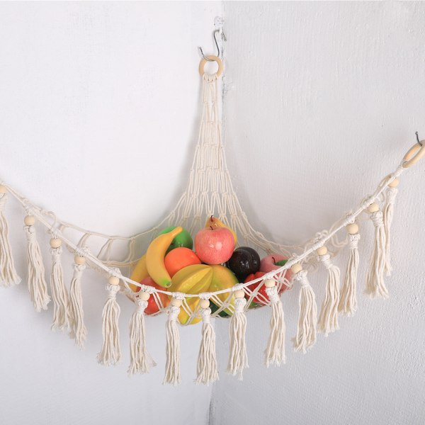 Oppbevaringsnett for utstoppede dyr, leketøy oppbevaringsnett hengekøye arrangørnett, barnehage møbler Boho plysjnett Makrame for soverom lekerom-Beige