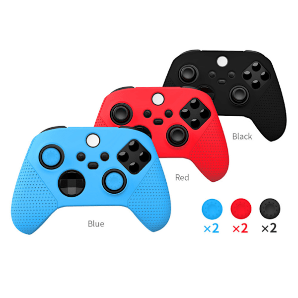 Mjukt cover mörkblått silikonkontrollskydd Skins tumgrepp Caps Case för Xbox Series XS Controller - Blå