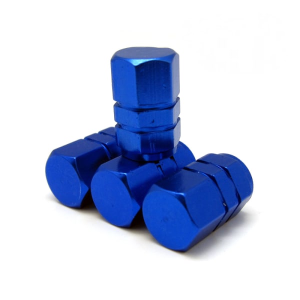 Färgade ventilkåpor av aluminiumlegering, läckagesäkra däckkåpor, stora sexkantsskruvar, ventilkåpor (mörkblå (pack med 10))