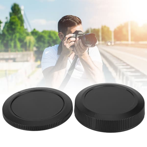 Bærbart plastikkamera, krop, front, bag, objektivdækselsæt til Canon EOSR full-frame kamera, sort