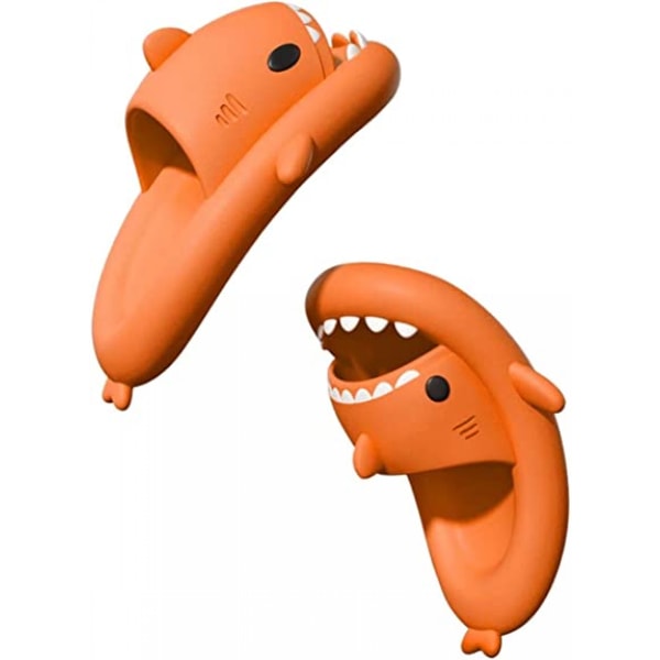 AVEKI Unisex Shark Slides Non-Slip Novelty Open Toe Sandaler Fashionabla Söta Strandtofflor Inomhus & Utomhus, Orange, Storlek: 40/41