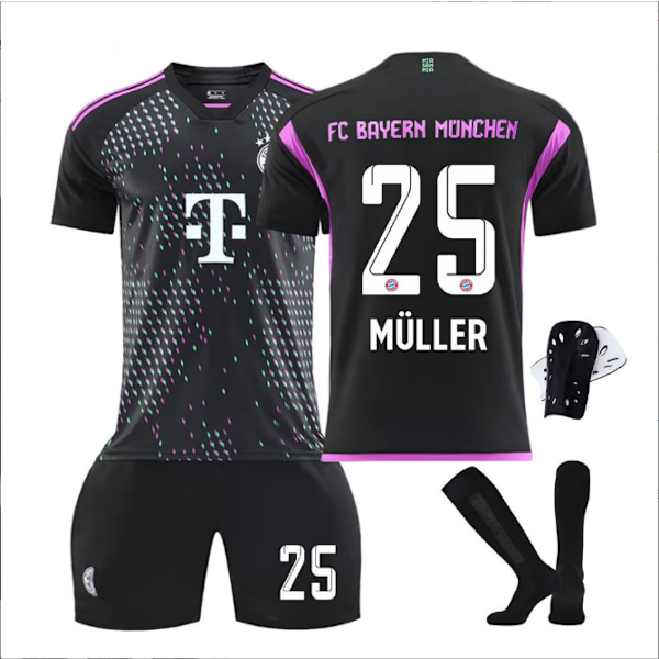 23/24 kauden Bayernin vieraspelipaita setti sukat ja suojavarusteet No.25 MULLER XL