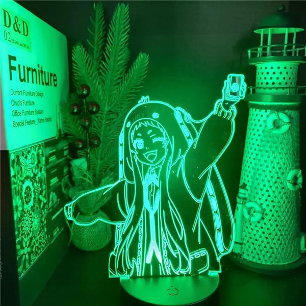 WJ 3D Led Illusion Lamp 3D Anime Nattljus Runa YOMOZUKI Manga Lampara Ljus Ljus Visuell Leksak Present Illuminator Lampa Belysning 7-Färg Touch PXJD
