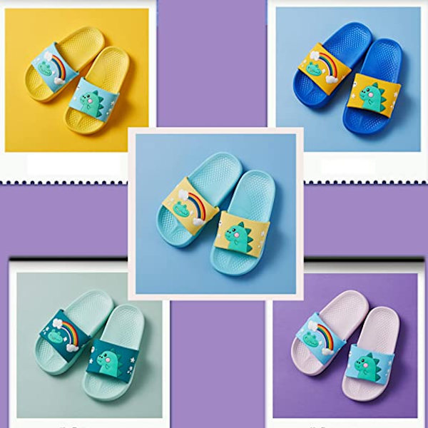 Børneslippers til drenge og piger, brusebad, pool, sommerslippers er velegnede til små børn（Mørkeblå）