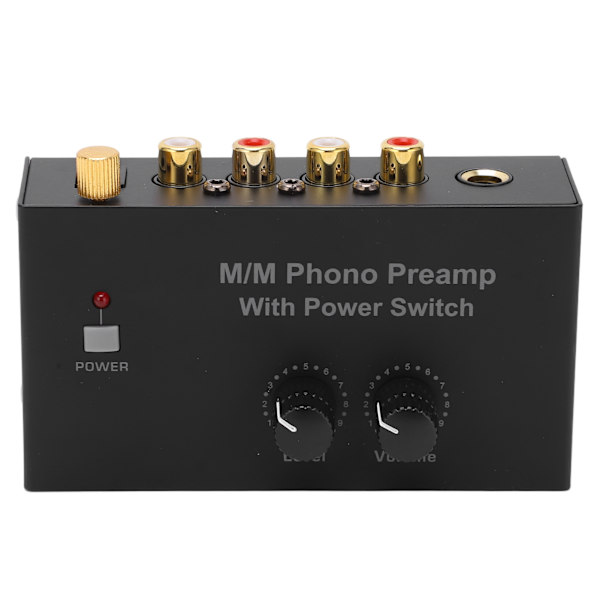 Phono Preamp RCA L R Indgang Udgang Niveau Pladespiller Lydstyrkekontrol 100‑240VAC PP500