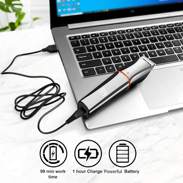 Skäggtrimmer för män Hårklippare Kropp Mustasch Näs Hår Trimmer Sladdlös Precisionstrimmer 6 i 1 Skötselset Vattentät USB Re