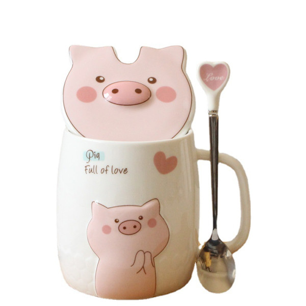 Keramik Gris Kaffe Mugg Vatten Te Kopp Med Lock Sked