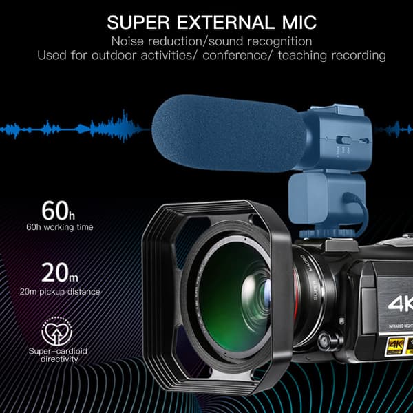 VBESTLIFE AC3-IPS 4K WiFi 3.1” Touch Screen Digital Video Camera