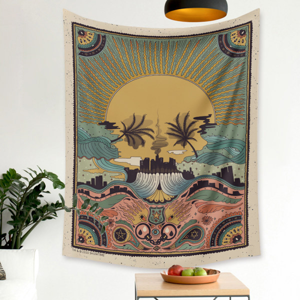 Wekity Skull Blomsterflicka Gobeläng Hem Gobeläng Estetisk Konst Hem Bakgrund Tyg Dekoration Present (GT330018, 51 X 59 Tum)