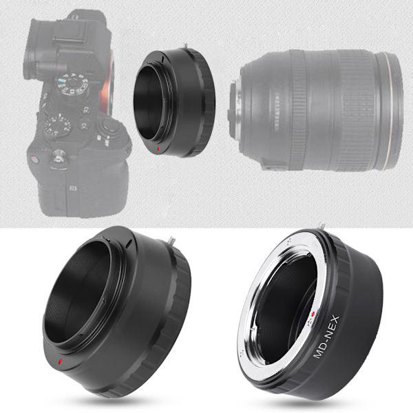 Metall manuell fokus linsadapterring för Minolta MD-objektiv till Sony NEX-fästen spegellös kamera