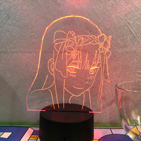 JUSTUP Anime Frank Zero Two 3D Nattljus 16 färger Dekorativ animelampa i sovrummet Led Illusion -- Mönster D （Svart säte）