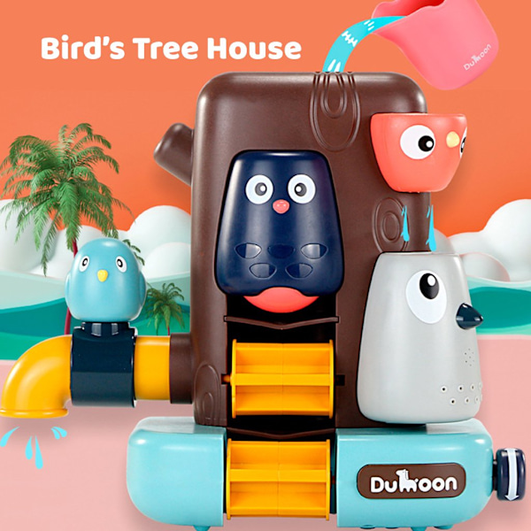Nyd badetiden med vores interaktive Tiny Bird Tree Animal House badelegetøj - perfekt til læring og afslapning af følelser i badekarret