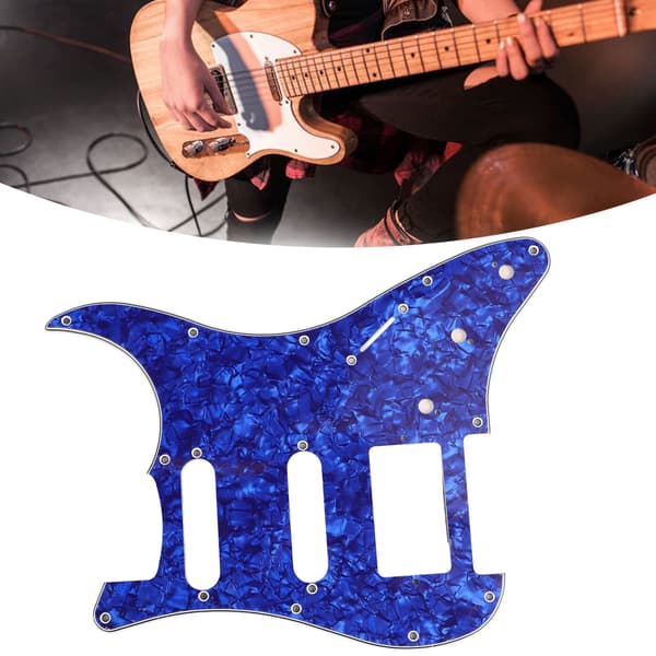 Elektrisk guitar pickguard PVC plastbeskyttelse ridseplade frontplade panel dæksel instrument tilbehør blå perlefarve GSSH63