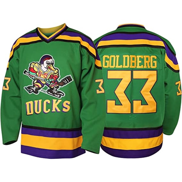 Miesten Mighty Ducks 96 Charlie Conway 99 Adam Banks 33 Greg Goldberg Elokuva Jääkiekkopaita Vihreä 33  S