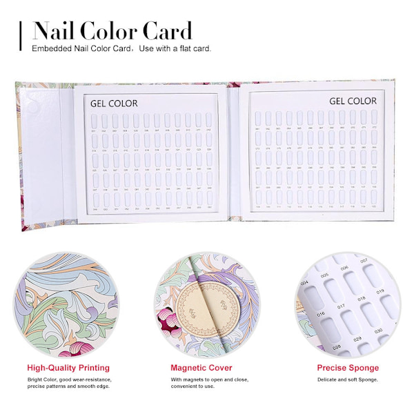 Nagelfärg Display Chart Book Nagellack Gel Färg Display Card Nail Art Visningsbräda Ränder