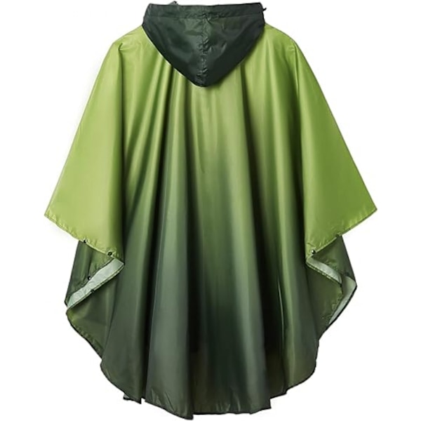 Aikuisten unisex hupullinen sadeponcho taskuilla - Monipuolinen vedenpitävä sadetakki kaikkiin ulkoiluseikkailuihin Dark Green