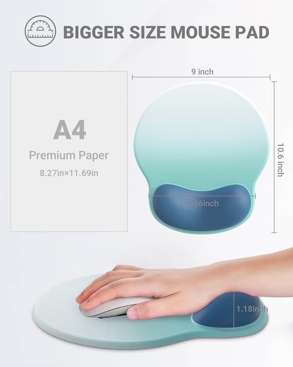 Ergonomisk Musematte med Håndleddstøtte, Komfortabel Musematte Håndleddstøtte, Lindrer Håndleddssmerter Gel Musematte, Sklisikker Gummisokkel Musematte