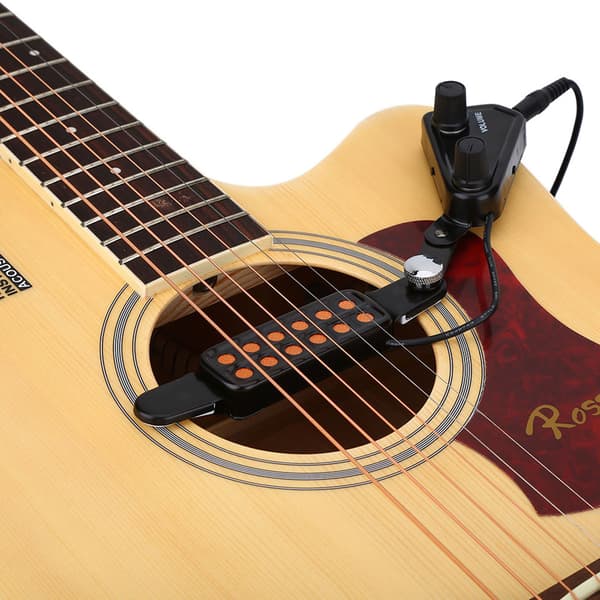 12-håls magnetisk pickup-transducer med volymton-tuner-kit för akustisk gitarr