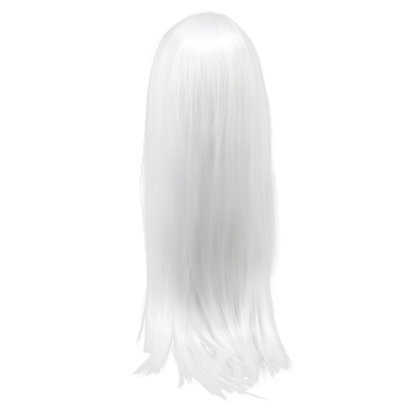 Lang hvit rett parykk Anime Cosplay kostyme rett glatt lang full syntetisk parykk for kvinner