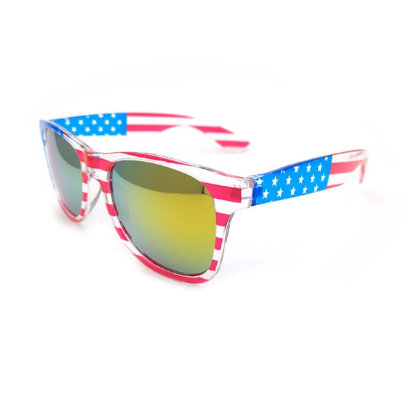 Amerikanske USA Flag Solbriller Patriotiske Klare Stel Klassiske 80'er