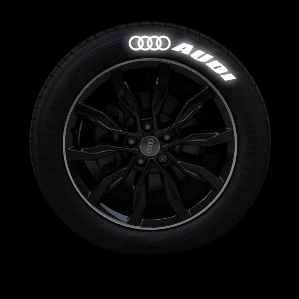 3D reflekterande hjul Däckfälg Stripe Sticker Dekal Bil Motorcykel Cykel Nattsäkerhetsdekoration (Audi AUDI) 1 set