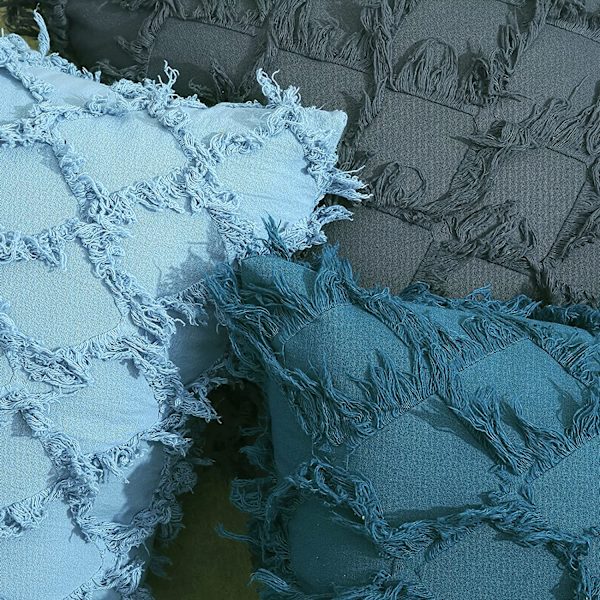 Teal-väriset koristetyynynpäälliset 12 x 20 tuumaa, 2 kpl pakkaus, Boho-tyynynpäälliset sohvalle ja sohvalle, 100% puuvillaa