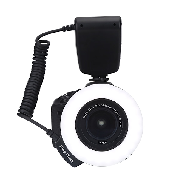 Bärbar LED-ringblixt med adaptrar och färgdiffusorer, fototillbehör för Nikon