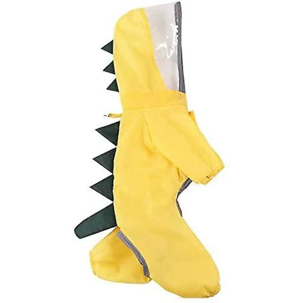 4 ben kæledyr regnfrakke dinosaur reflekterende regnjakke poncho med hætte(XL)