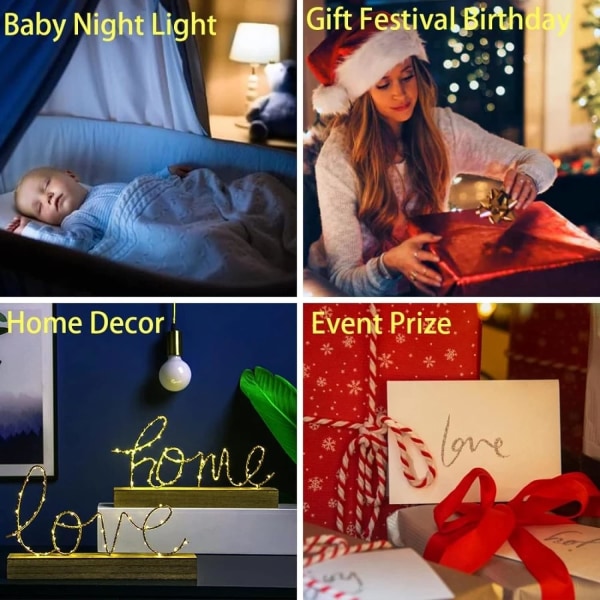 LED Illusion Nattljus Tecknat bimönster 3D-bordslampa med fjärrkontroll och 16 färger som byter sänglampa, lampor för julklappsfödelsedagspresenter