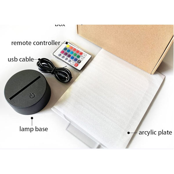 3D LED natlampe Genshin Impact akryl LED-lampe spil
