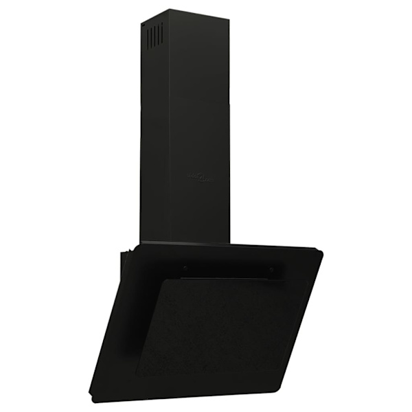 Emhætte 60 cm rustfrit stål og hærdet glas sort