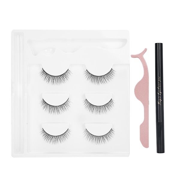 Itseliimautuva Eyeliner - Vesipohjainen Eyeliner - Tekokarvat - Pinsetit - Meikkityökalusarja (E57 Musta Laatikko)