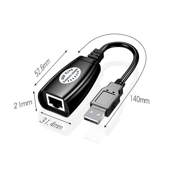 Usb til Rj45 forlængeradapter over Rj45 Ethernet Lan Splitter-kabel Usb 2.0