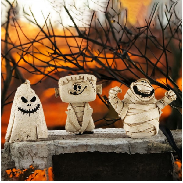 Halloween-pumpa, spöke, bordsprydnad, kreativa dekorationer, arrangemang av halloweenrekvisita, unika hantverkspresenter i harts Candle decorations