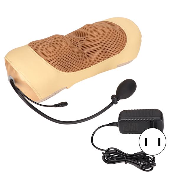 Elektrisk nakkemassagepude, varm komprimering, vibrationsmassagepude til talje, ryg, ben, 110-240V US-stik