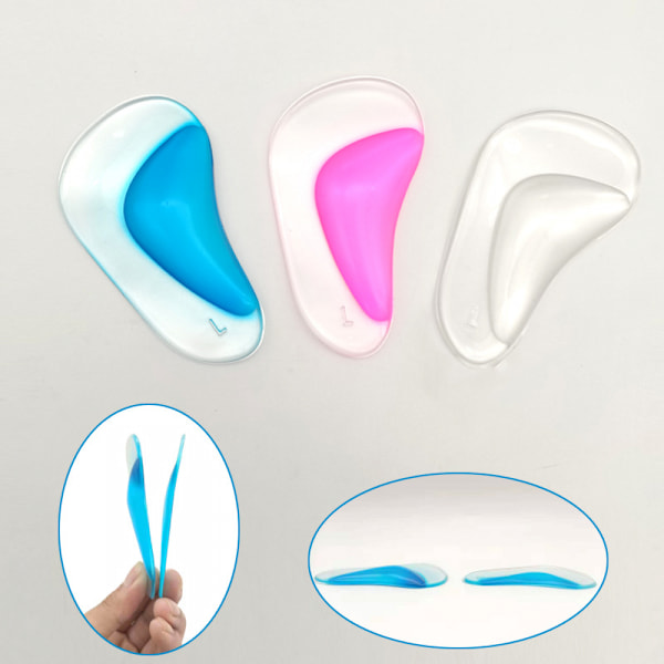 Arch Support Shoe Insoles för platta fötter, Gel Arch Inserts för Plantar Fasciitis, självhäftande Arch Pad för avlastning av tryck