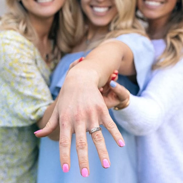 6MM Fashion Rustfritt Stål Spinner Ring Sand Blast Finish Yndig Søt Angst Ring for Kvinner Tenåringsjenter Menn Gull Giftering Stressavlastning US9