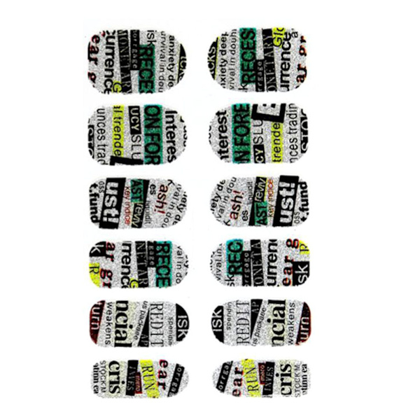 Bogstaver Mønstre Dekoration Dekaler Ultra Tynde Klæbende Neglekunst Stickers XF.JU156