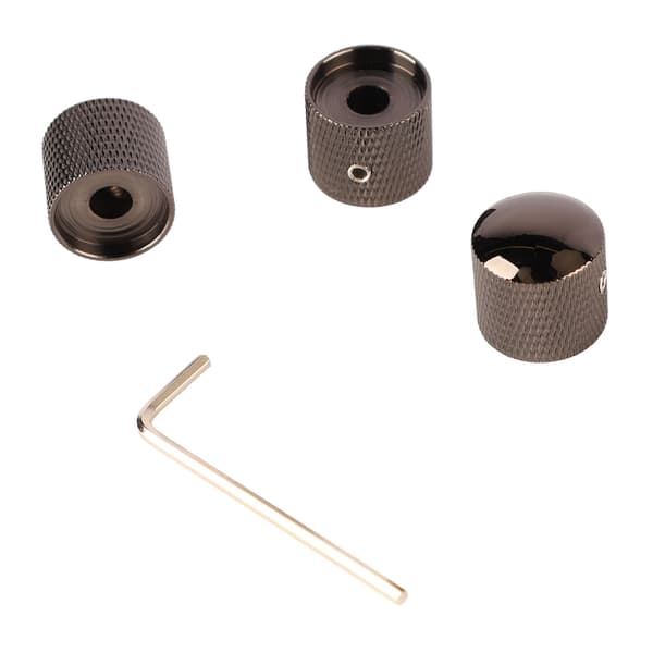 3 st gitarr dubbla staplade knappar tonkontroll metallknopp ersättning för elgitarr bas GD107 svart