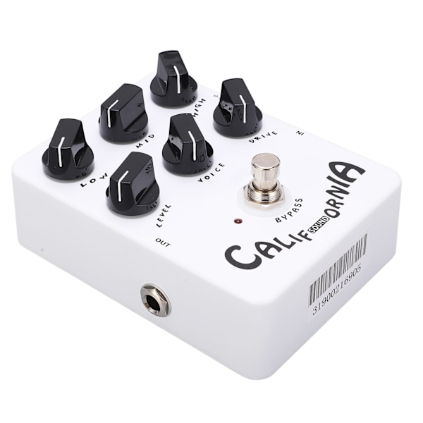 Høyttalersimulator-effektpedal i metall, hvit, elektrisk gitarpedal JF-15 Full Distortion