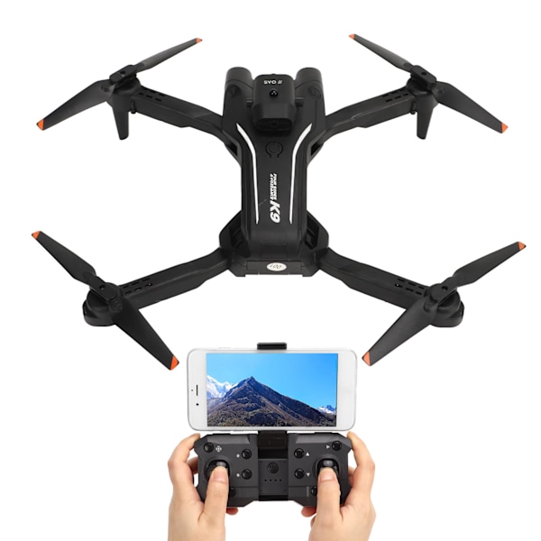 Fällbar drönare RC Quadcopter med 4K dubbelkamera WiFi-överföring 4-vägs hinderundvikande optisk flödesposition för över 14 år